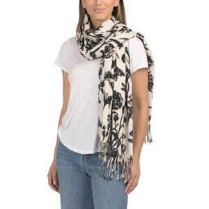 LULLA COLLECTION Ivory Printed Mid-weight Scarf